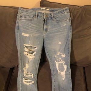 Levi 711 Skinny Jean Distressed Light Wash